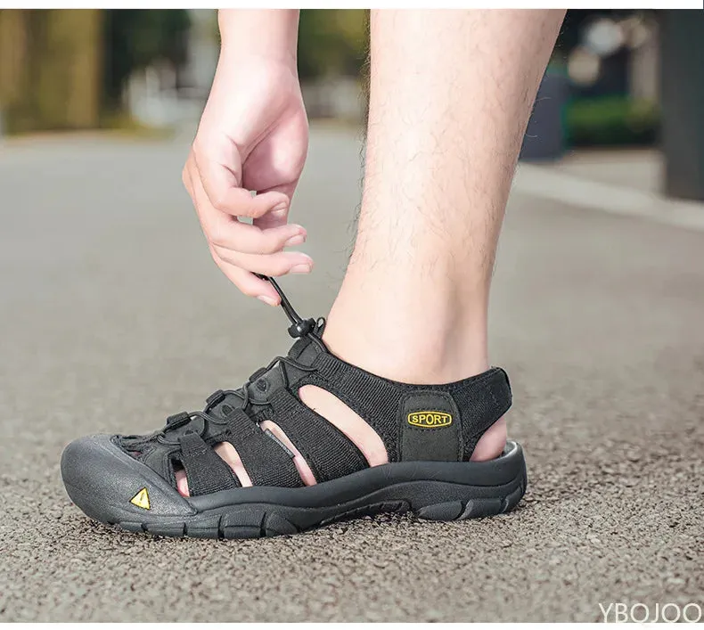 sandals Outdoor lightweight shoes Sandals oversized Global selection soled Men's casual Shoes Summer hollow Sale event Thick 2025 Homme beach Male Baotou