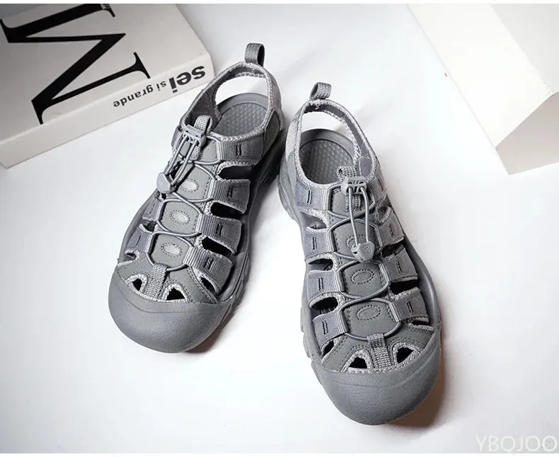 sandals Outdoor lightweight shoes Sandals oversized Global selection soled Men's casual Shoes Summer hollow Sale event Thick 2025 Homme beach Male Baotou