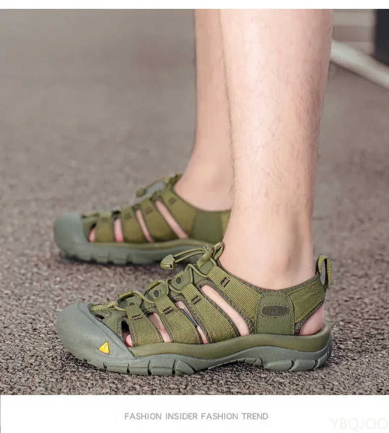 sandals Outdoor lightweight shoes Sandals oversized Global selection soled Men's casual Shoes Summer hollow Sale event Thick 2025 Homme beach Male Baotou