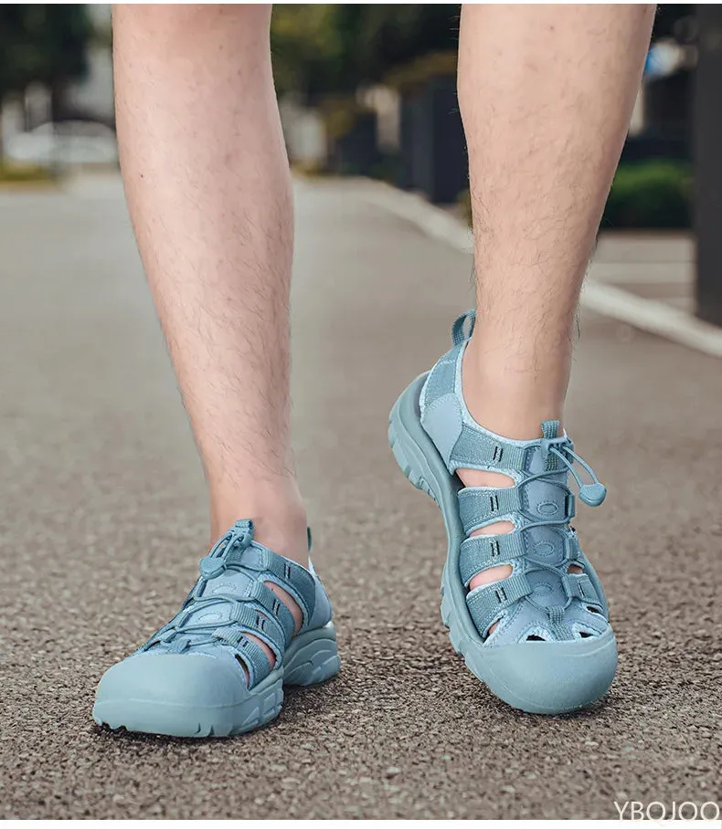 sandals Outdoor lightweight shoes Sandals oversized Global selection soled Men's casual Shoes Summer hollow Sale event Thick 2025 Homme beach Male Baotou