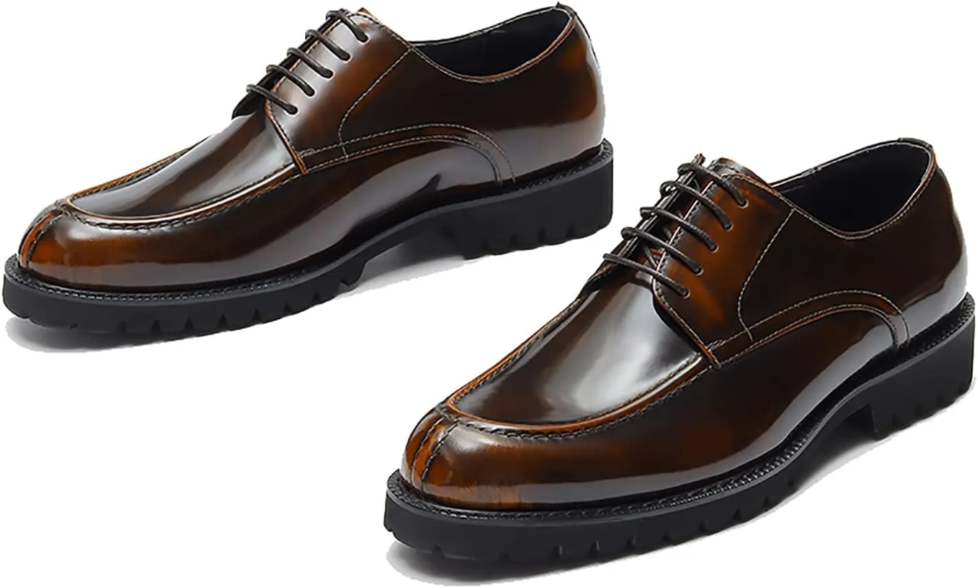 Santimon Men's Oxfords Casual Dress Shoes Genuine Leather Derby Fashion Formal Tuxedo Walking Shoes for Men
