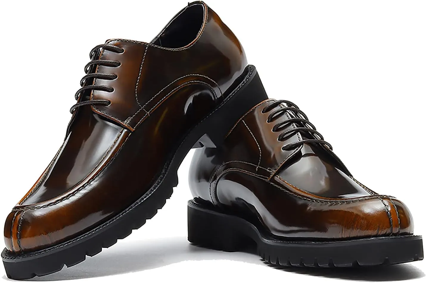 Santimon Men's Oxfords Casual Dress Shoes Genuine Leather Derby Fashion Formal Tuxedo Walking Shoes for Men