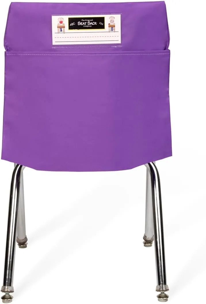 Seat Sack Single-Pocket Chair Storage - 17 Inches Classroom Pack of 25 - The single pocket is the perfect addition to classrooms, study areas, and home learning spaces.