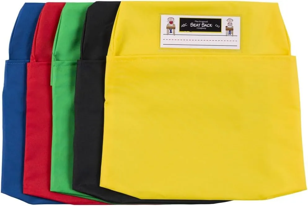 Seat Sack Single-Pocket Chair Storage - 17 Inches Classroom Pack of 25 - The single pocket is the perfect addition to classrooms, study areas, and home learning spaces.