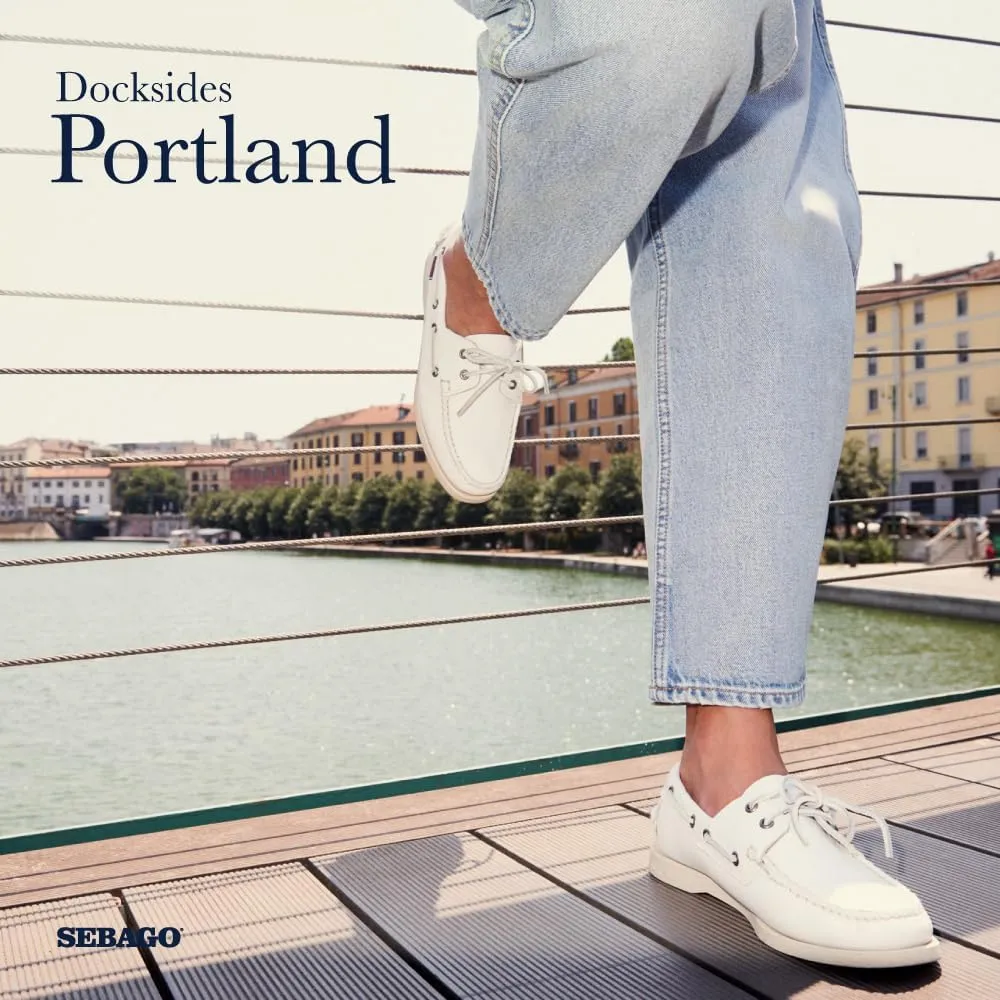 Sebago Portland Boat Shoes - Full-Grain Leather Moccasins, Handsewn with Leather Sock Lining and Non-Marking, Slip-Resistant Sipped Rubber Outsoles