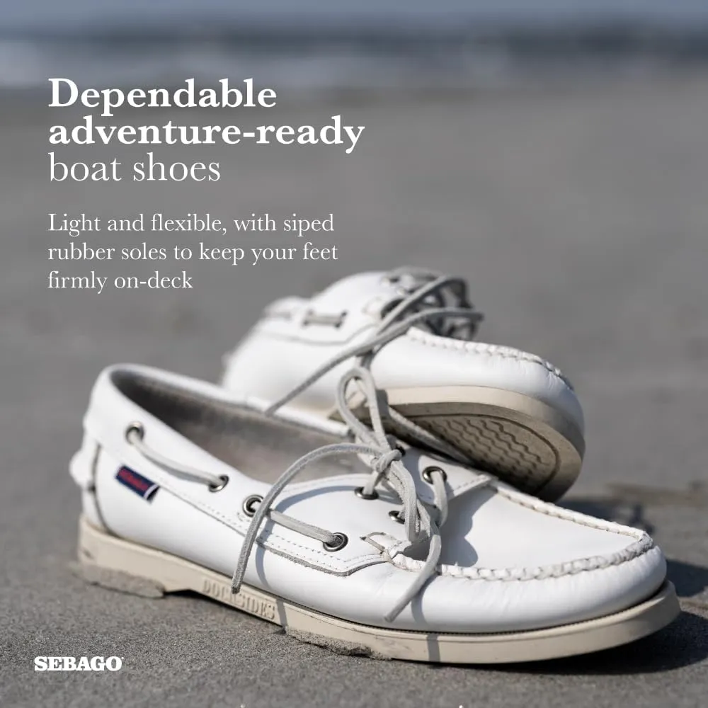 Sebago Portland Boat Shoes - Full-Grain Leather Moccasins, Handsewn with Leather Sock Lining and Non-Marking, Slip-Resistant Sipped Rubber Outsoles