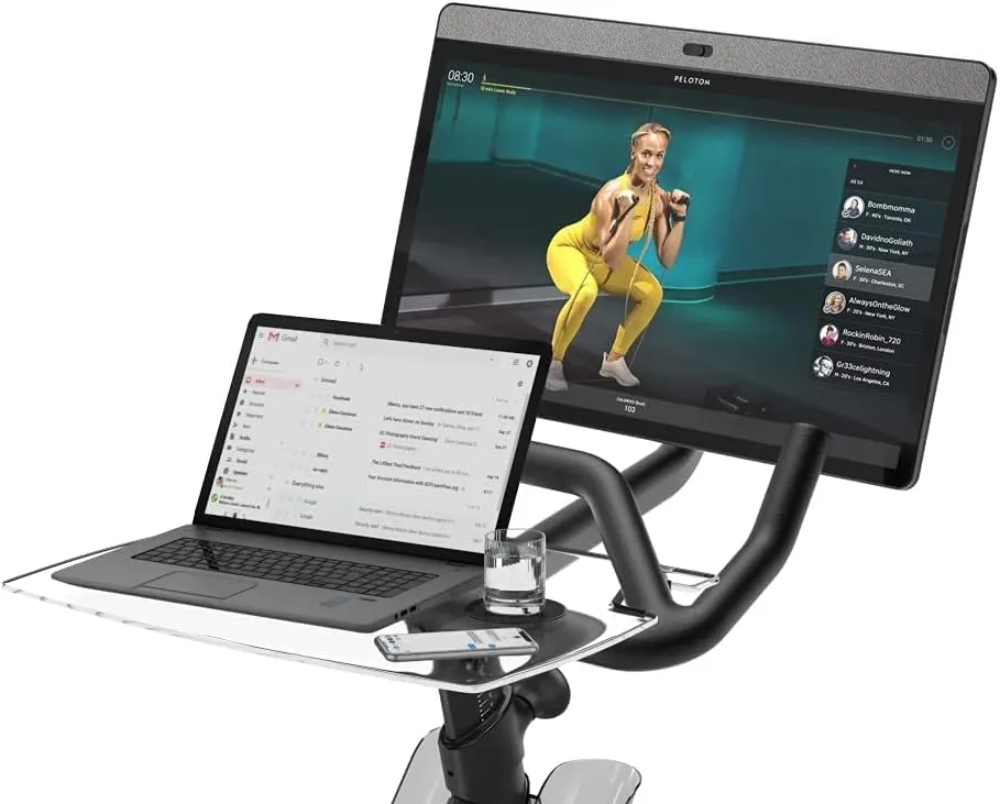 SELINA for Peloton Bike Desk Tray Table for Laptop, Tablet, Phone & More | Premium Clear Acrylic Holder Compatible with Peloton Bike Plus Peloton Accessories (Bike )