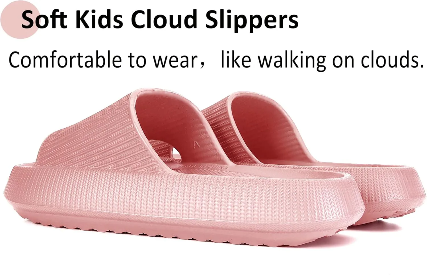 Sharllen Cloud Slides for Boys & Girls - Non-Slip House Slippers for Kids - Beach Slide Sandals in Black, White & Beige