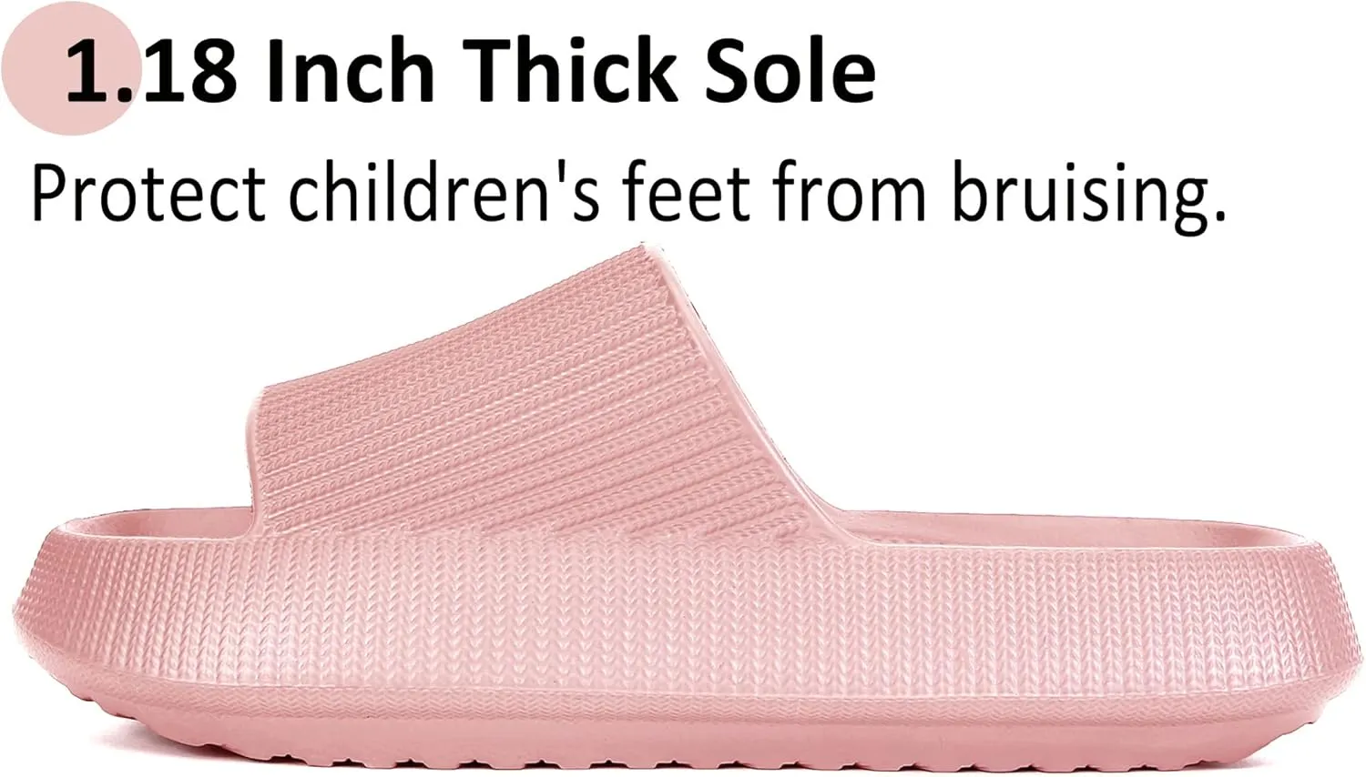 Sharllen Cloud Slides for Boys & Girls - Non-Slip House Slippers for Kids - Beach Slide Sandals in Black, White & Beige