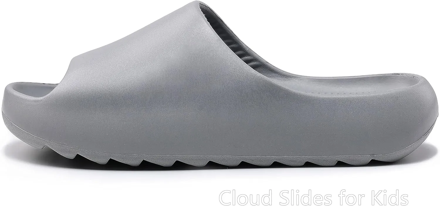 sharllen Cloud Slides for Kids Lightweight Non-Slip Pillow Slippers Open Toe Comfy Toddler Boys Girls Cloud Cushion Slide Sandals for Indoor Outdoor Bathroom Shower Pool Beach Slippers