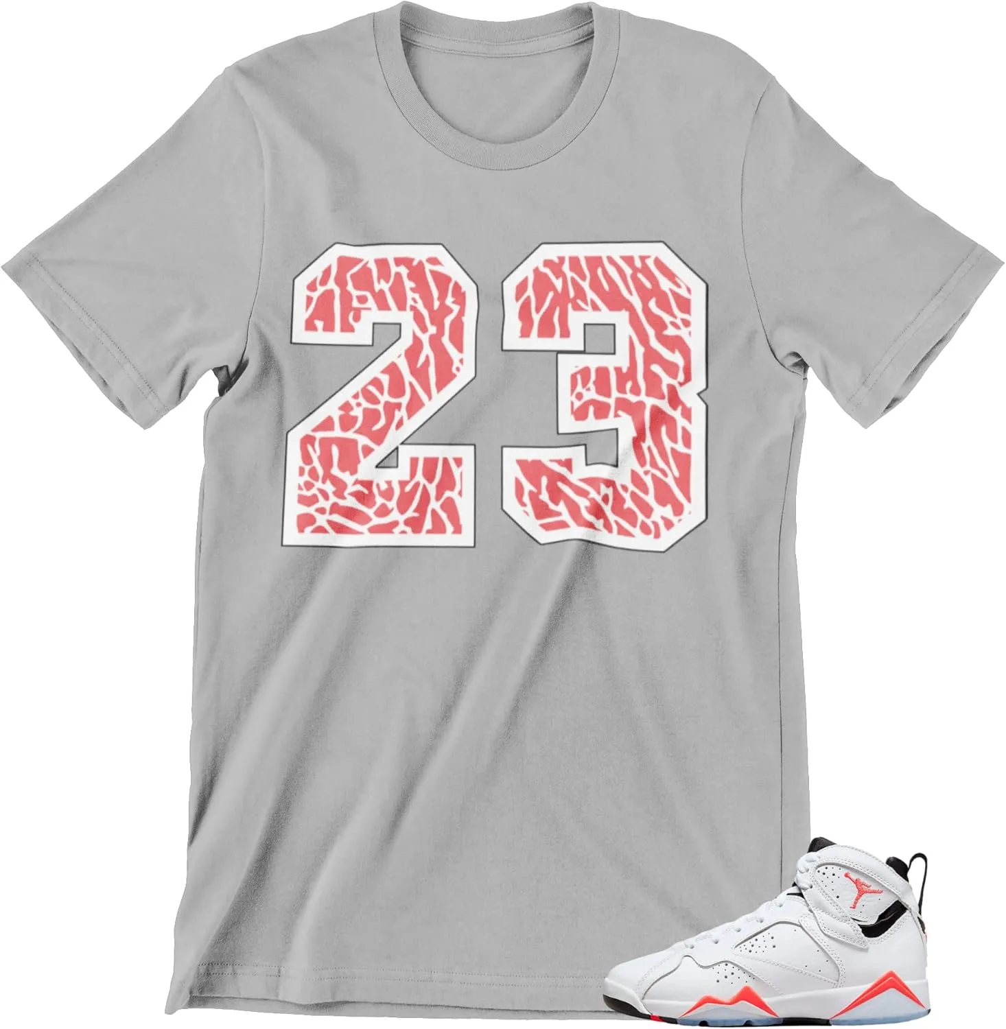 Shirt to Match JOR.DAN 7 White Infrared Men's Graphic T Shirt, Trendy Men's Tees