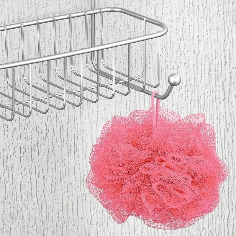 Shower Door Metal Organizer with Built-in Hooks and Baskets, Bathroom Hanging Storage Shelf