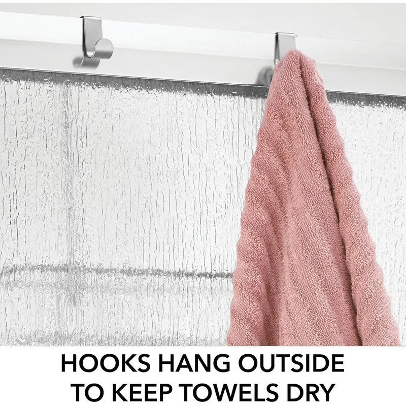 Shower Door Metal Organizer with Built-in Hooks and Baskets, Bathroom Hanging Storage Shelf