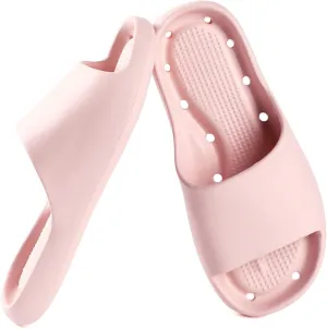 Shower Shoes for Women and Men Massage Slide Sandals Soft Cushioned Anti-Slip Pool Slides Comfort Arch Support Quick Drying Shower Shoes with Drain Holes Bathroom Slides Slippers