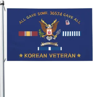 Signal Corps Korean Veteran 3x5 FT Flag - Vivid Printing, Indoor Outdoor Banner with Brass Grommets