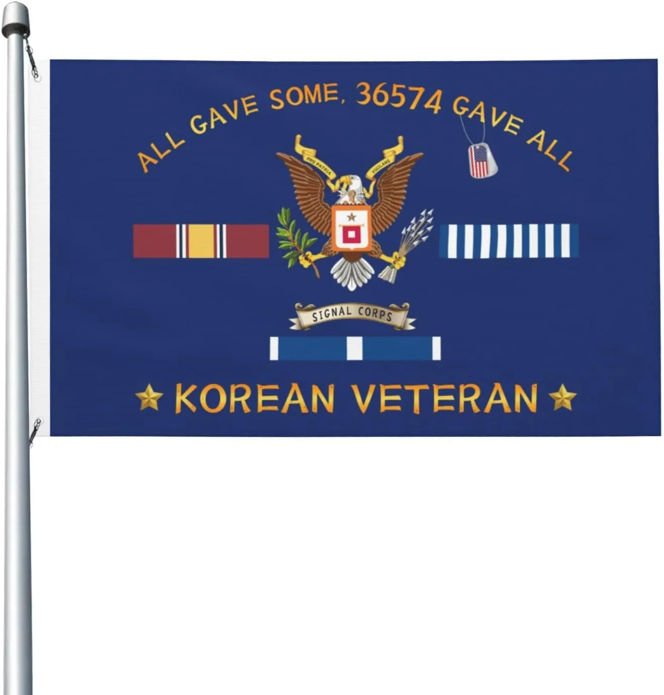Signal Corps Korean Veteran 3x5 FT Flag - Vivid Printing, Indoor Outdoor Banner with Brass Grommets