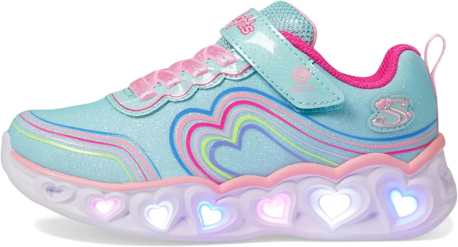 Skechers Unisex-Child Lights-Retro Hearts Sneaker