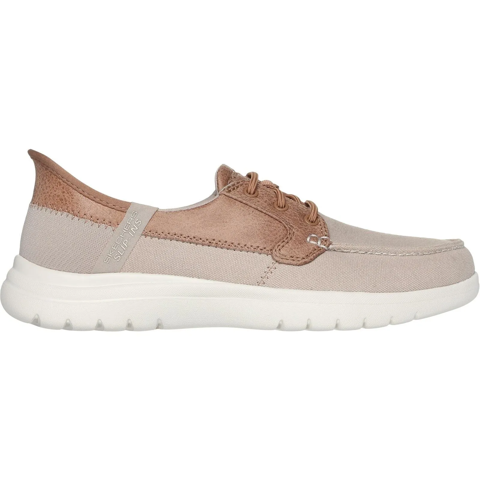 Skechers Women's On-the-GO Flex - Palmilla Boat Shoe in Taupe