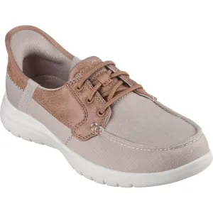 Skechers Women's On-the-GO Flex - Palmilla Boat Shoe in Taupe