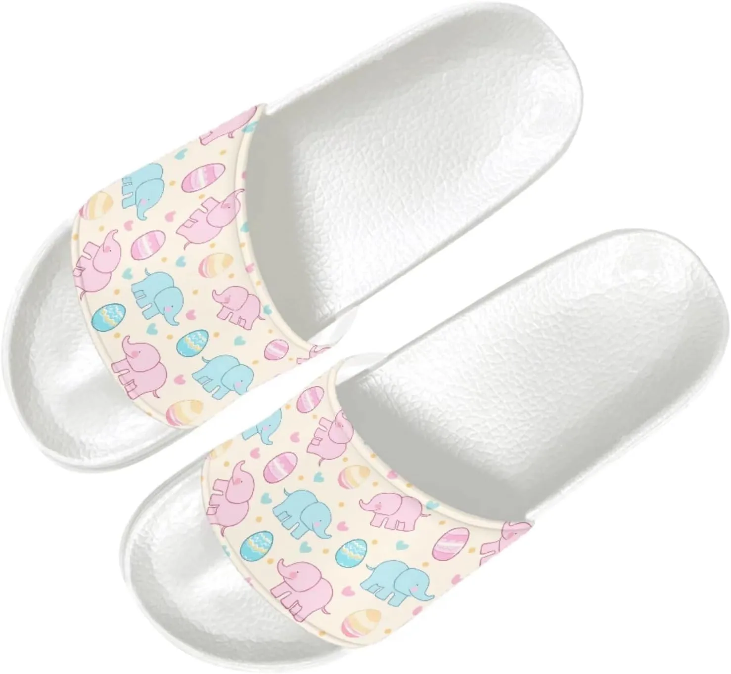 Slide Sandals Slippers for Women and Men, Cozy PU Uppers EVA Sole Non Slip Quick Drying Shower Shoes Bathroom Office