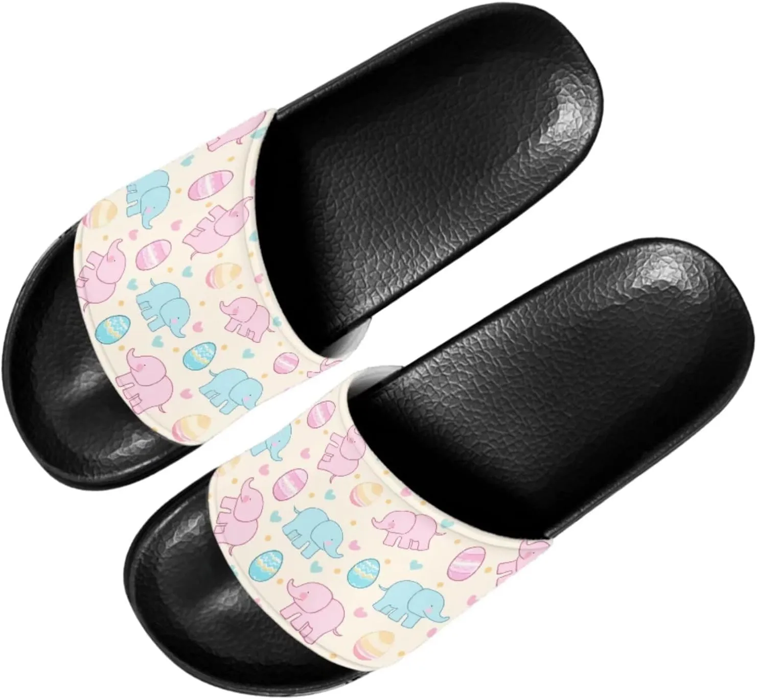 Slide Sandals Slippers for Women and Men, Cozy PU Uppers EVA Sole Non Slip Quick Drying Shower Shoes Bathroom Office