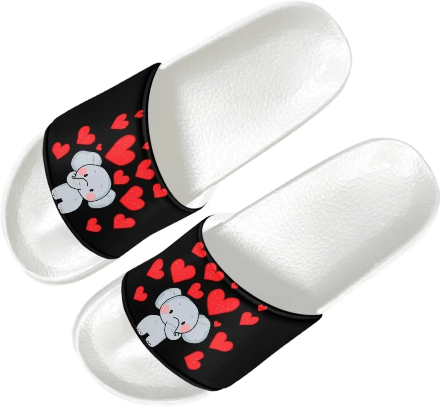 Slide Sandals Slippers for Women and Men, Cozy PU Uppers EVA Sole Non Slip Quick Drying Shower Shoes Bathroom Office