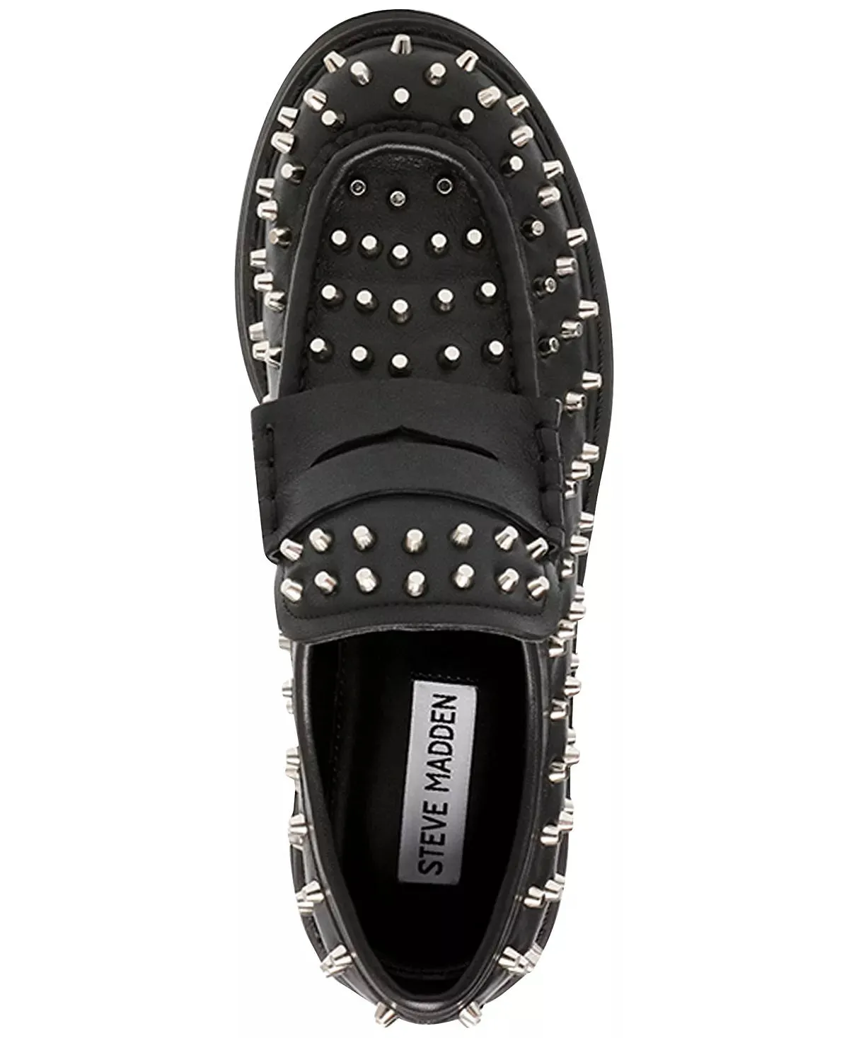 Slip Loafers Embellished Steve Chunky Secure platform Rounded Toe On Heeled Black Price comparison Madden Malvern