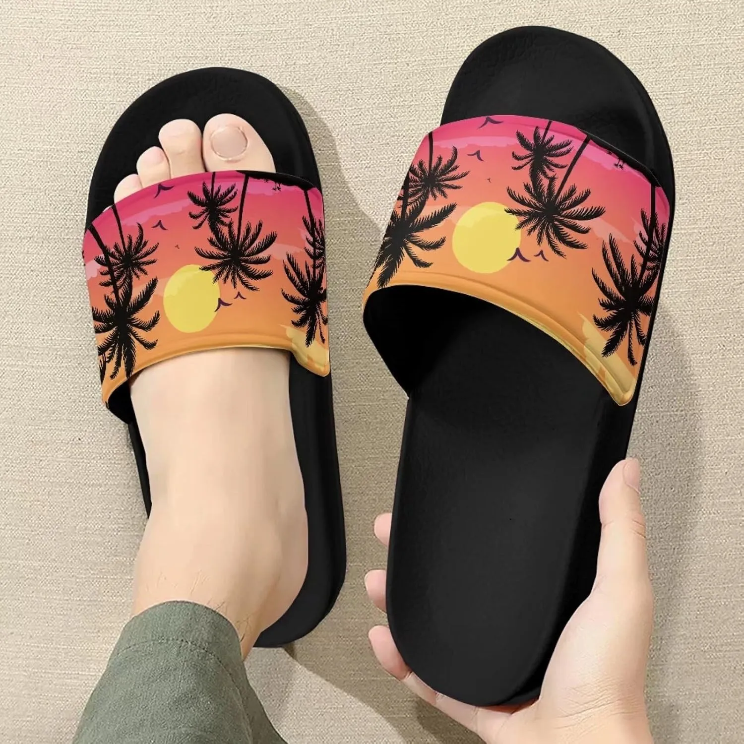 Slippers for Women and Men Non Slip Quick Drying Shower Slides Bathroom Sandals EVA Flat Sandals