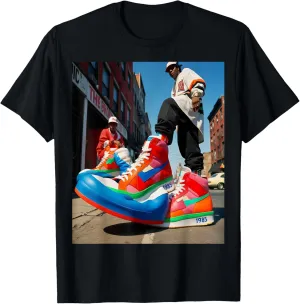 Sneaker Heads Giant Shoes Bronx 80s retro vintage NYC Rap T-Shirt