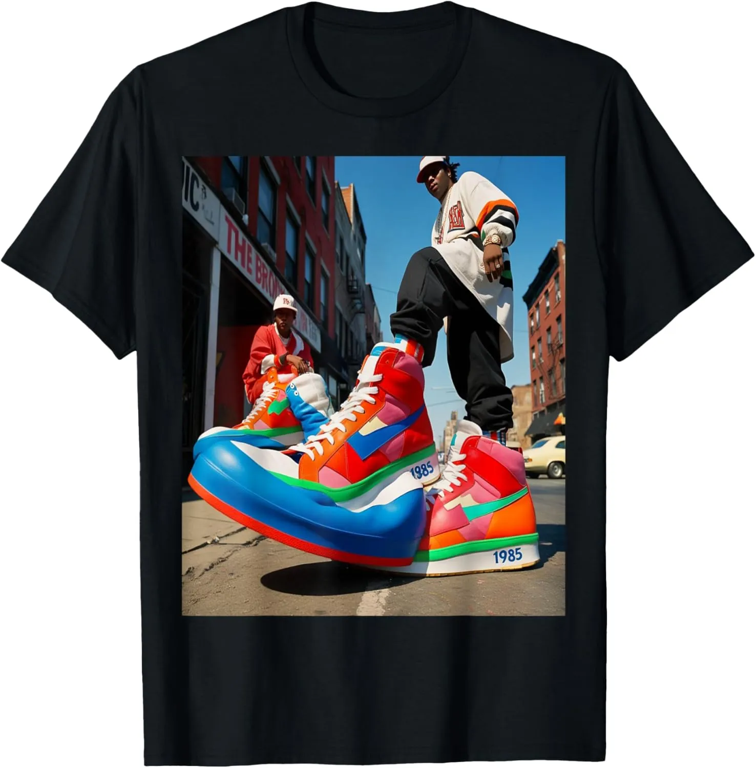 Sneaker Heads Giant Shoes Bronx 80s retro vintage NYC Rap T-Shirt