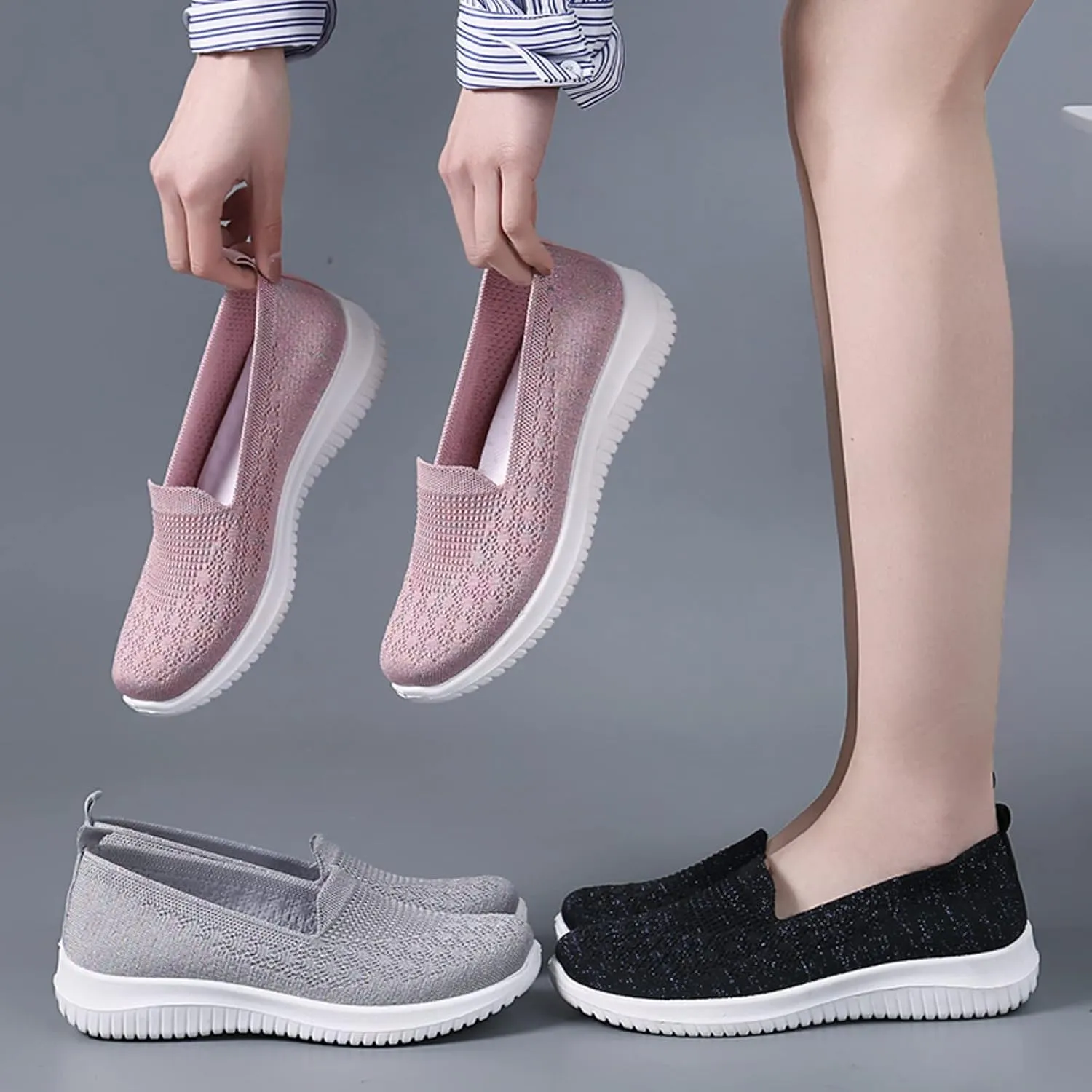 Sneakers for Women Breathable Casual Shoes Mesh Orthopedic Sneakers Outdoor Fitness Shoes for Elderly Women