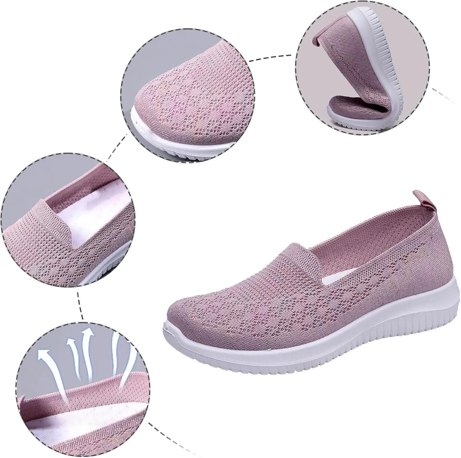 Sneakers for Women Breathable Casual Shoes Mesh Orthopedic Sneakers Outdoor Fitness Shoes for Elderly Women