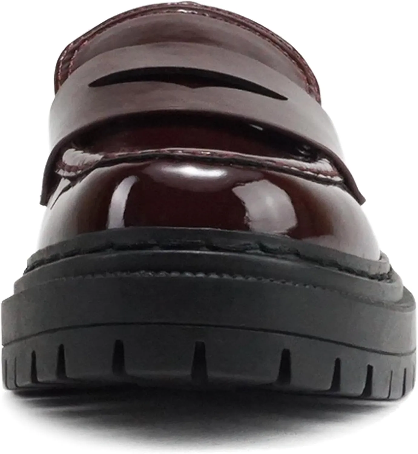 Soda “Eureka” ~ Women Slip On Platform Penny Loafer Lug Sole with Stitched Detail