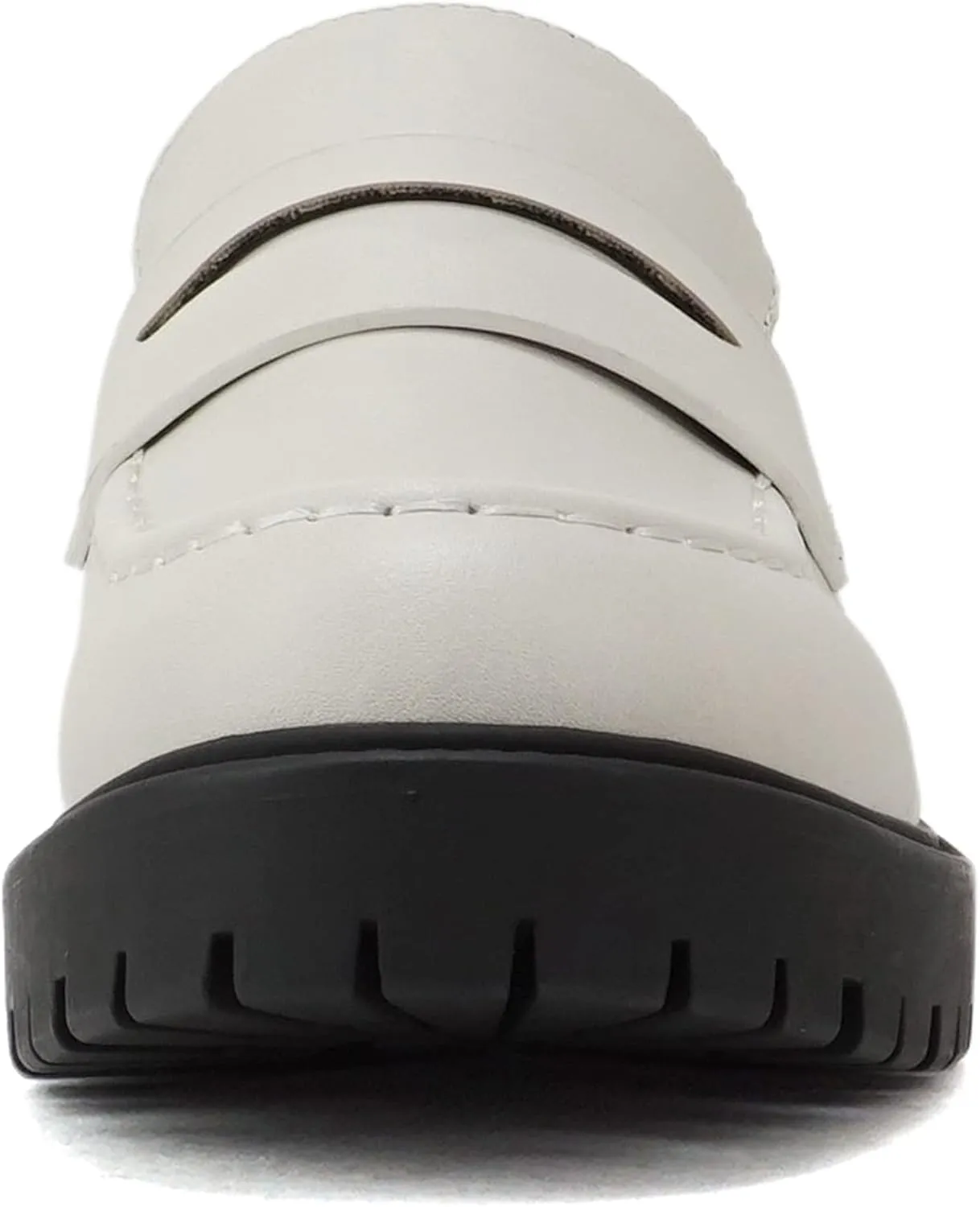 Soda “HENDER” ~ Women Round Toe Low Heel Lug Sole Platform Penny Loafer Shoe