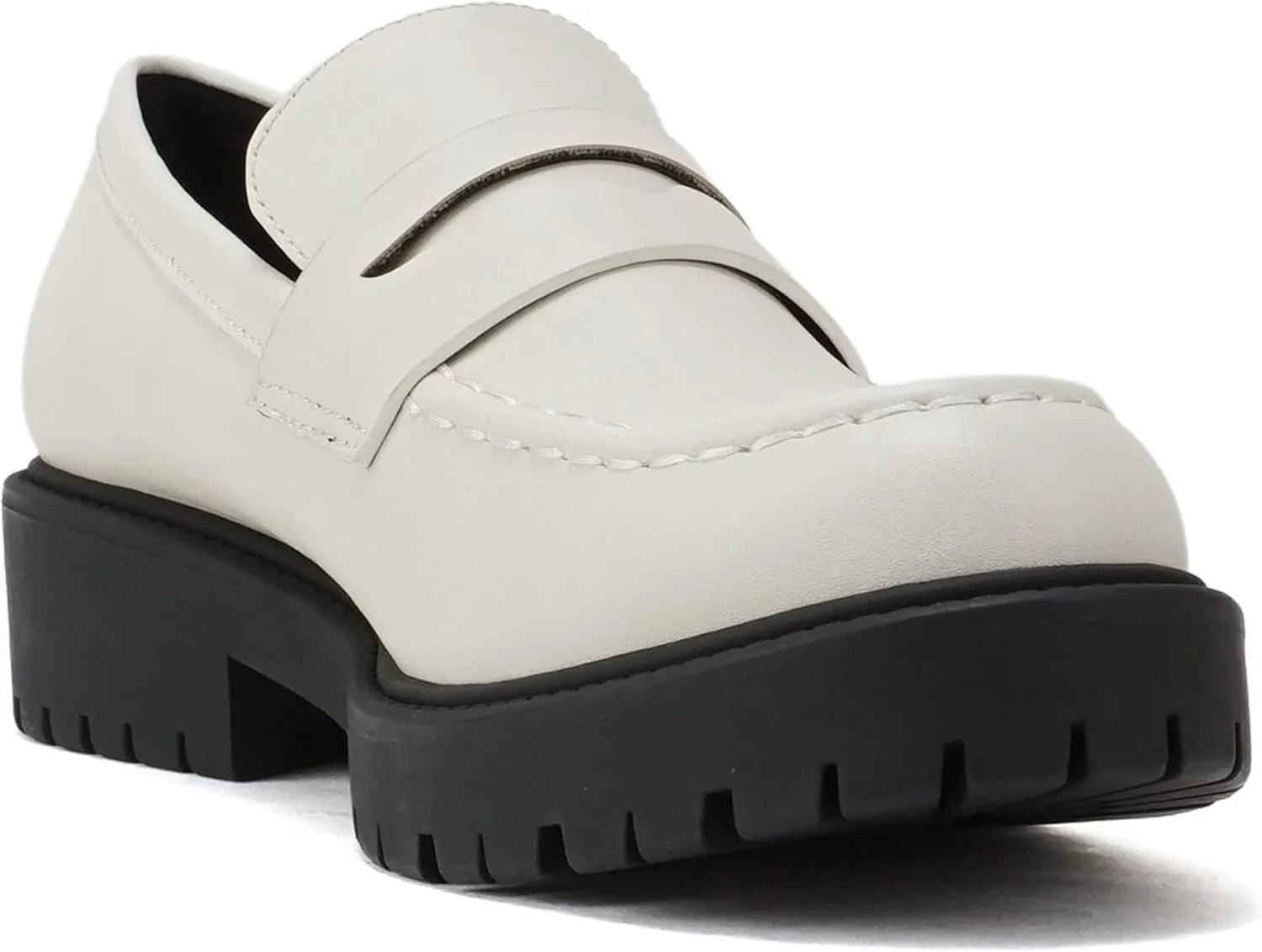Soda “HENDER” ~ Women Round Toe Low Heel Lug Sole Platform Penny Loafer Shoe