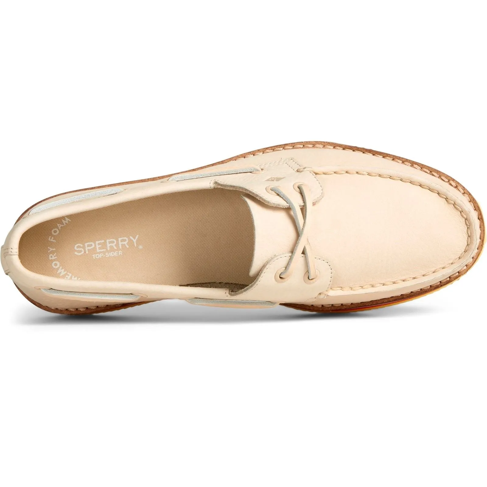 Sperry Authentic Original Stacked Leather Women's Ivory Boat Shoes