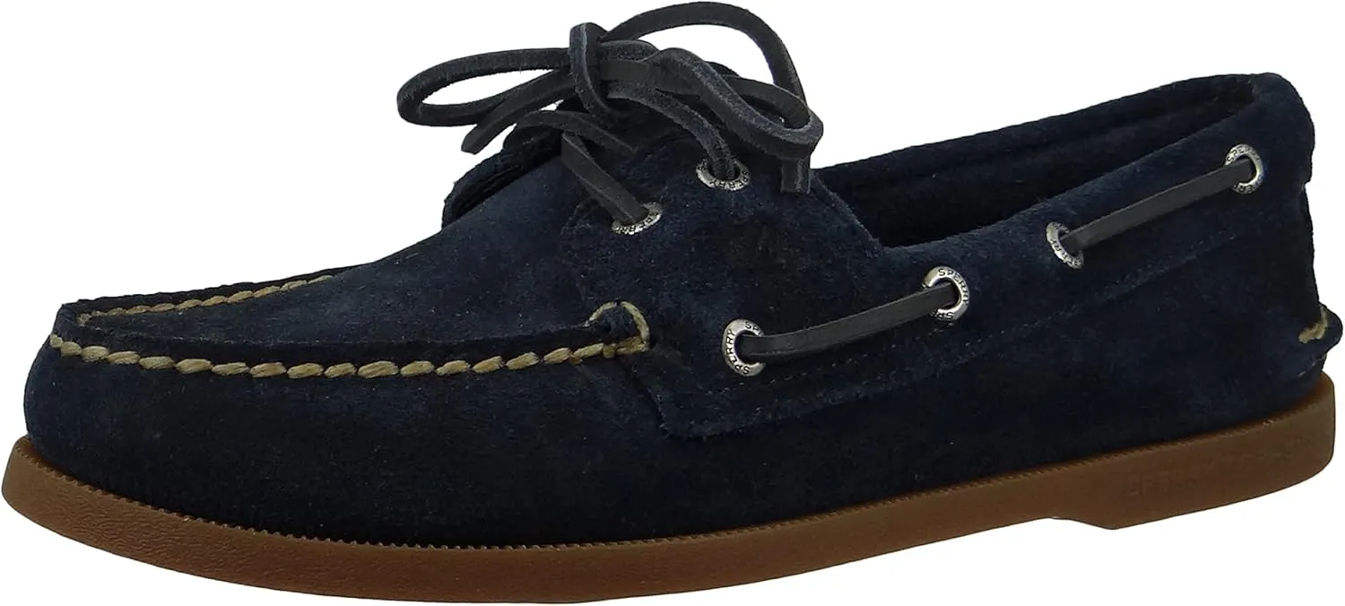 Sperry Men's Authentic Original 2-Eye Boat Shoe, NAVY SUEDE, 10.5