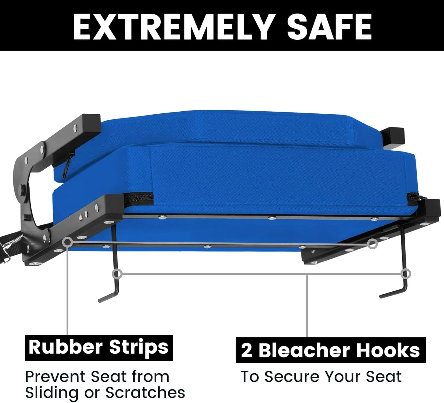 Stadium Seating for Bleachers, Bleacher Seats with Ultra Padded Comfy Foam Backs and Cushion, Wide Portable Stadium Chairs with Back Support and Shoulder Strap