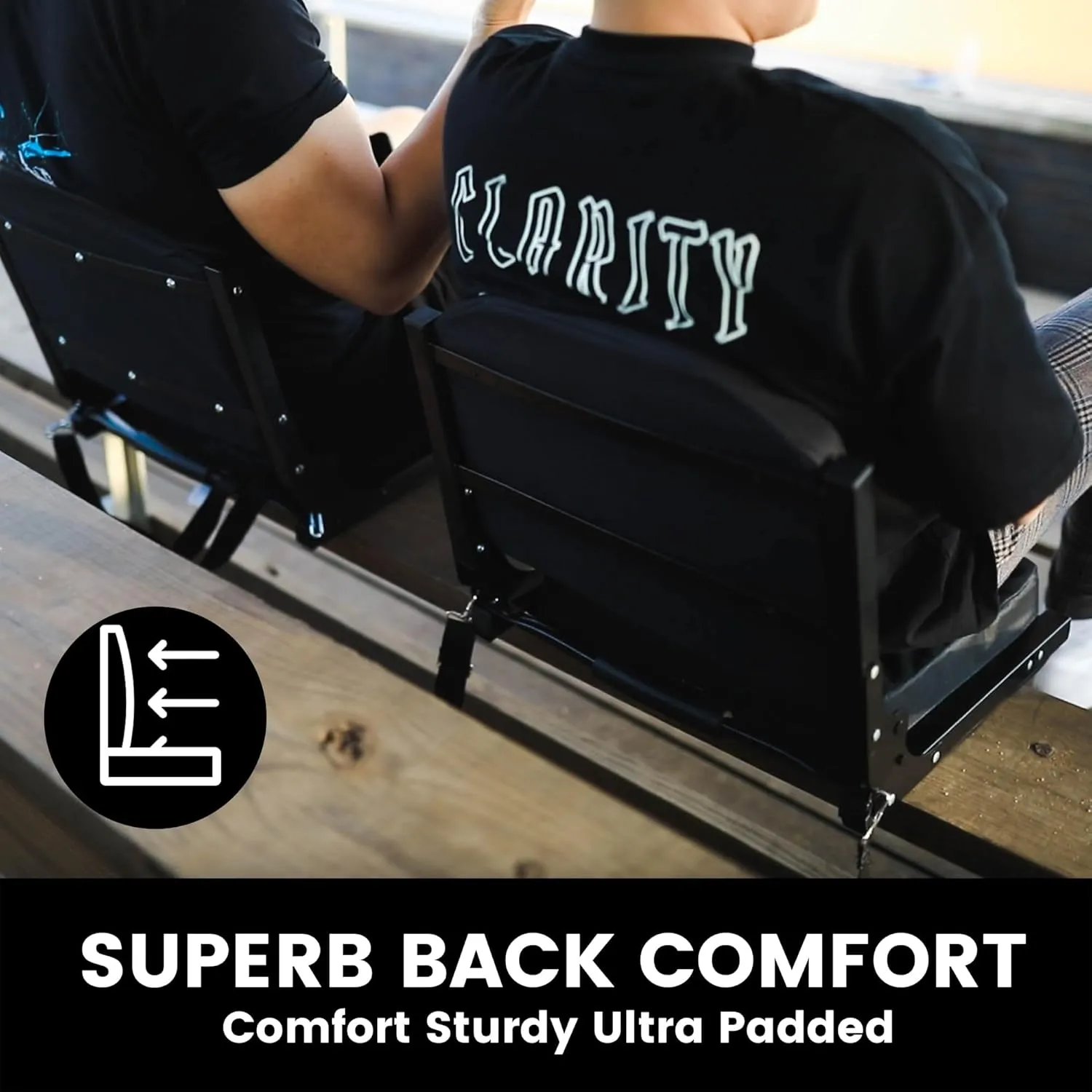 Stadium Seating for Bleachers, Bleacher Seats with Ultra Padded Comfy Foam Backs and Cushion, Wide Portable Stadium Chairs with Back Support and Shoulder Strap
