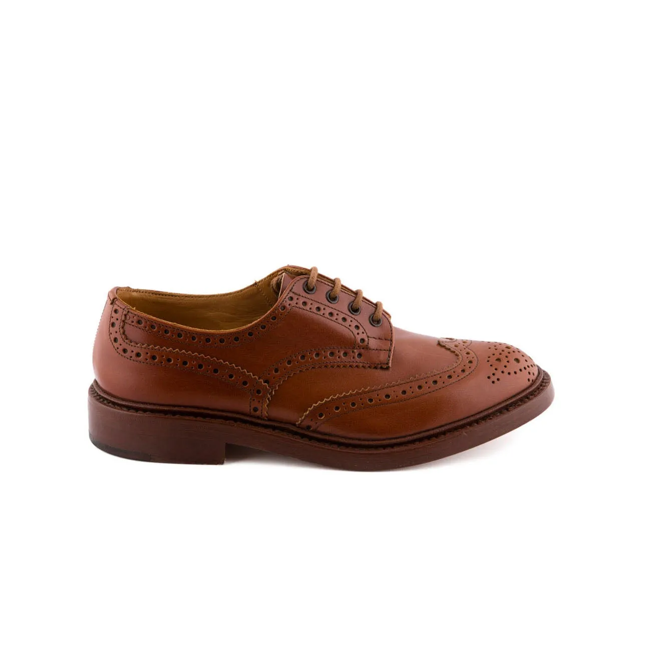 Stringata derby Tricker's Bourton in pelle marrone (Marron Antique)