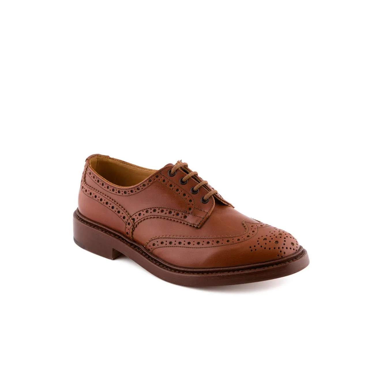 Stringata derby Tricker's Bourton in pelle marrone (Marron Antique)
