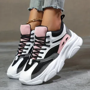 Stylische dicke Sohle mit Stoßdämpfung, Chunky-Sneaker für Damen | Perfekt für den Alltag