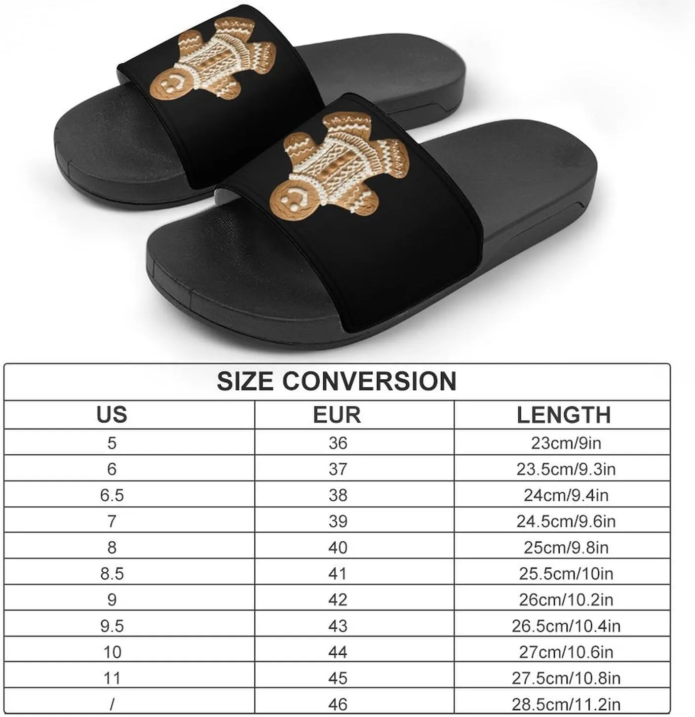 Sweater Pattern Gingerbread Biscuit House Sandals Non Slip Slippers Quick Drying Bathroom Shower Shoes for Women Men