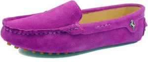 TDA Women's Leather Driving Walking Trail Running Boat Shoes Slip-On Flats 8 Dark Purple