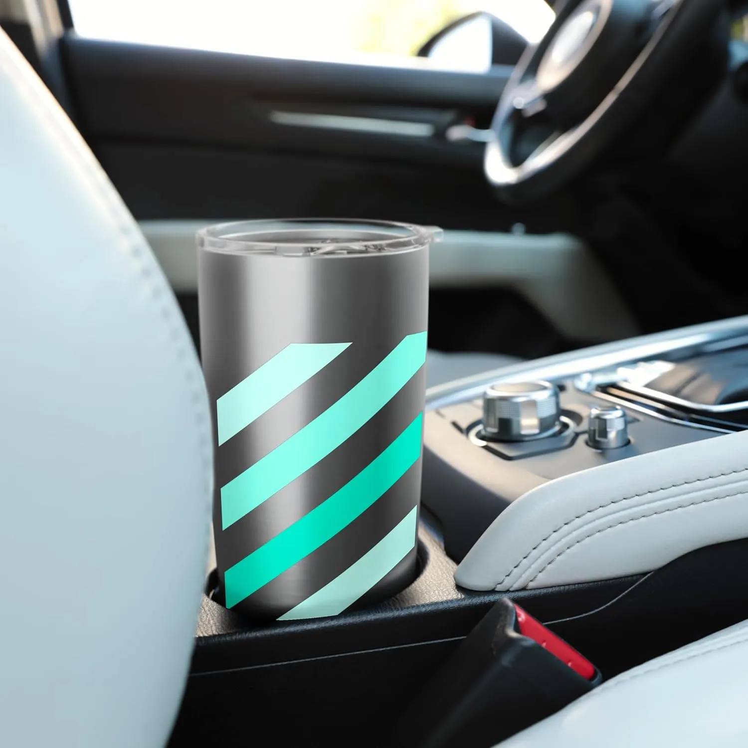 Teal Aqua Stripe Shades Teal Aqua Graphic Stainless Steel Insulated Tumbler
