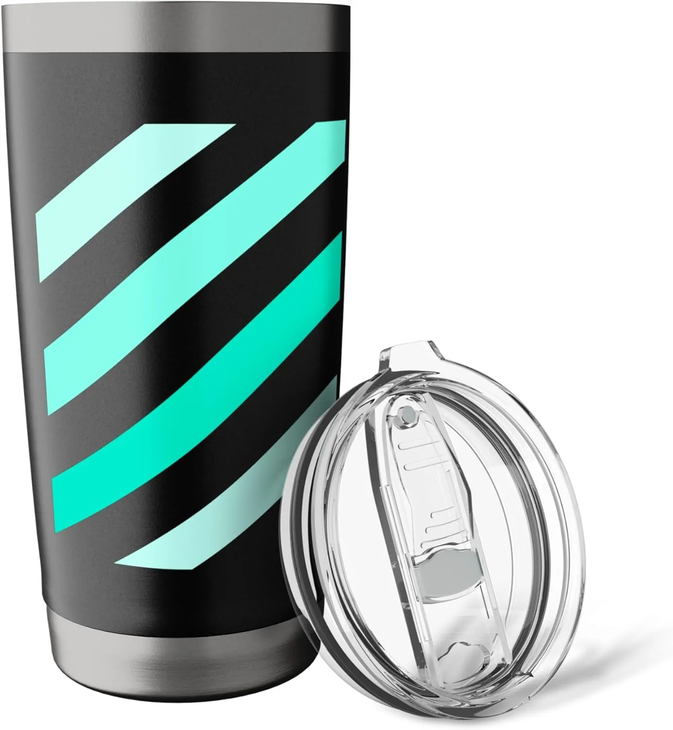 Teal Aqua Stripe Shades Teal Aqua Graphic Stainless Steel Insulated Tumbler