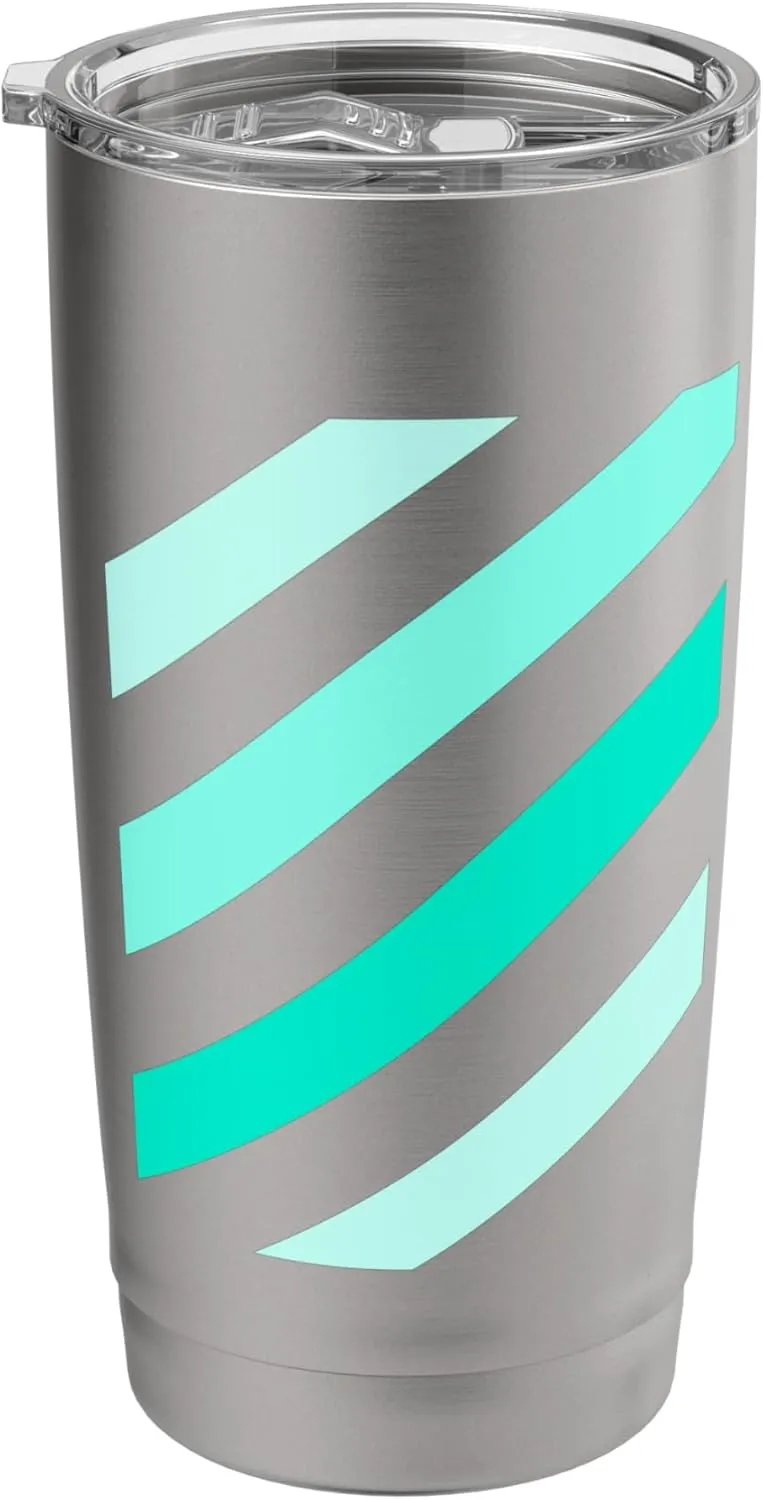 Teal Aqua Stripe Shades Teal Aqua Graphic Stainless Steel Insulated Tumbler
