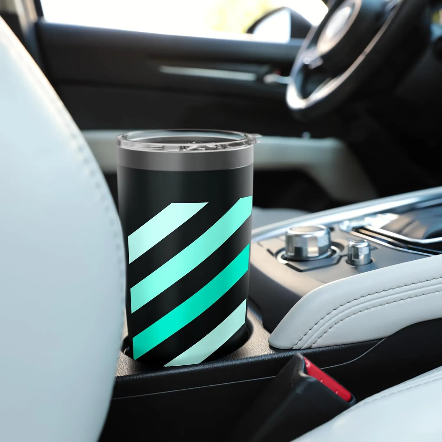 Teal Aqua Stripe Shades Teal Aqua Graphic Stainless Steel Insulated Tumbler