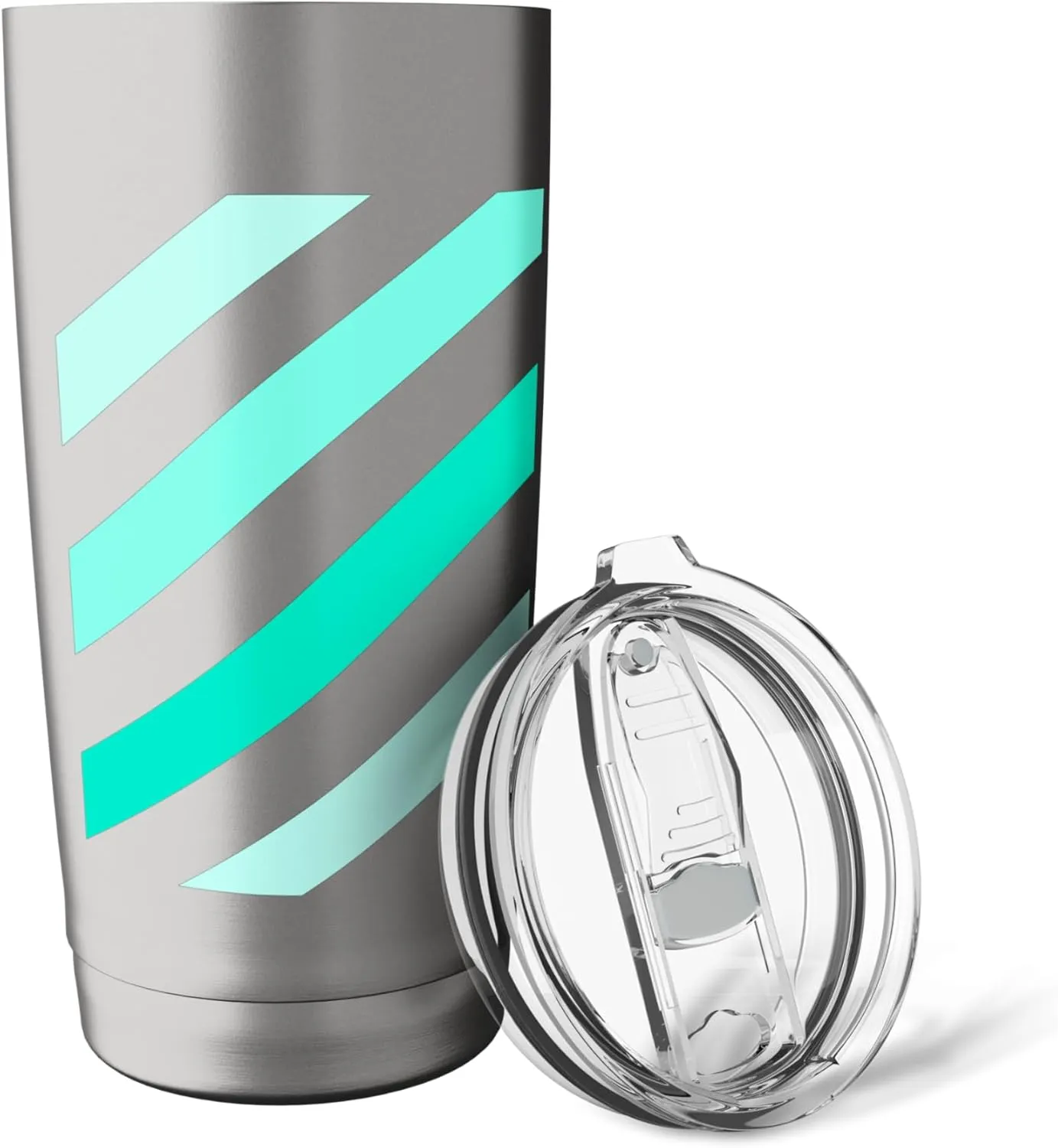 Teal Aqua Stripe Shades Teal Aqua Graphic Stainless Steel Insulated Tumbler