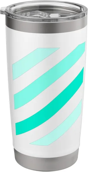 Teal Aqua Stripe Shades Teal Aqua Graphic Stainless Steel Insulated Tumbler